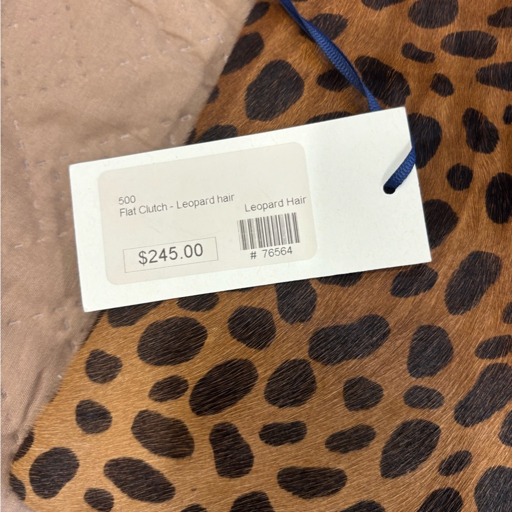 Clare V. Leopard Print Genuine Calf Hair Clutch - Picture 8 of 12